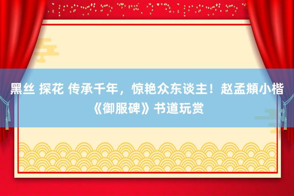 黑丝 探花 传承千年，惊艳众东谈主！赵孟頫小楷《御服碑》书道玩赏