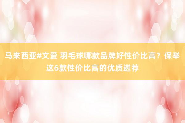 马来西亚#文爱 羽毛球哪款品牌好性价比高？保举这6款性价比高的优质遴荐
