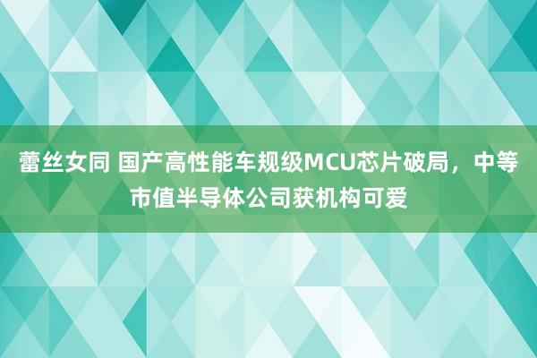 蕾丝女同 国产高性能车规级MCU芯片破局，中等市值半导体公司获机构可爱
