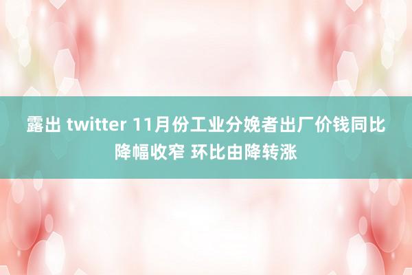 露出 twitter 11月份工业分娩者出厂价钱同比降幅收窄 环比由降转涨