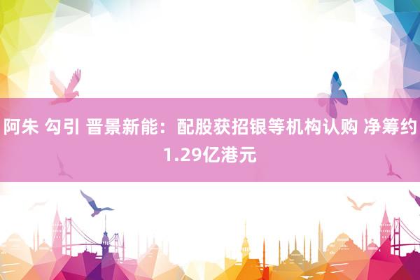 阿朱 勾引 晋景新能：配股获招银等机构认购 净筹约1.29亿港元