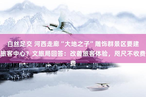 白丝足交 河西走廊“大地之子”雕饰群景区要建旅客中心？文旅局回答：改善旅客体验，咫尺不收费