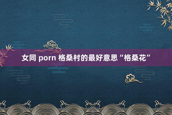 女同 porn 格桑村的最好意思“格桑花”