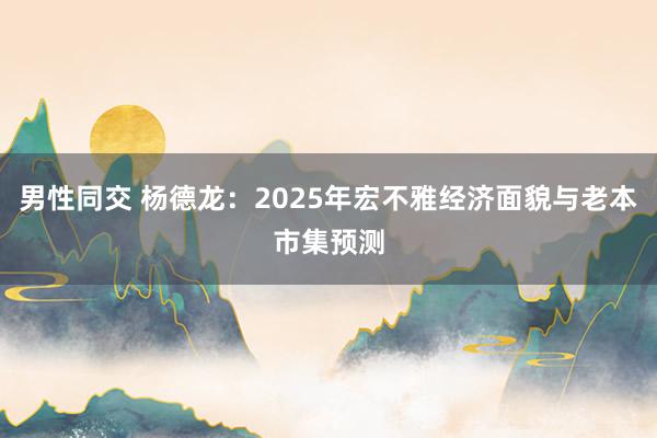 男性同交 杨德龙：2025年宏不雅经济面貌与老本市集预测