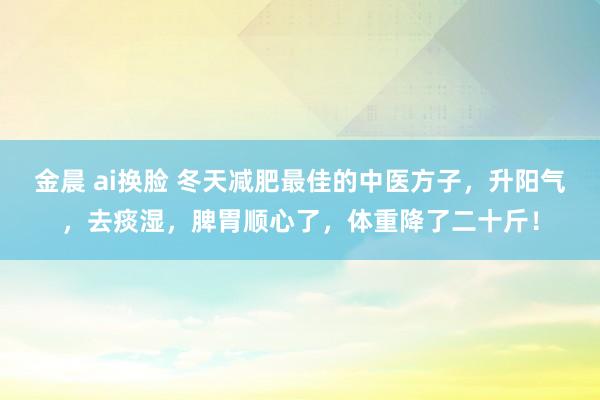 金晨 ai换脸 冬天减肥最佳的中医方子，升阳气，去痰湿，脾胃顺心了，体重降了二十斤！