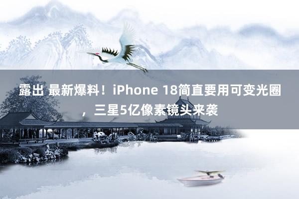 露出 最新爆料！iPhone 18简直要用可变光圈，三星5亿像素镜头来袭