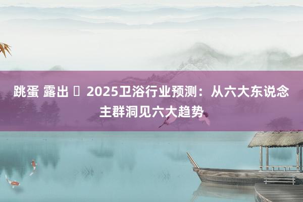 跳蛋 露出 ​2025卫浴行业预测：从六大东说念主群洞见六大趋势