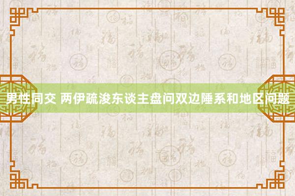 男性同交 两伊疏浚东谈主盘问双边陲系和地区问题
