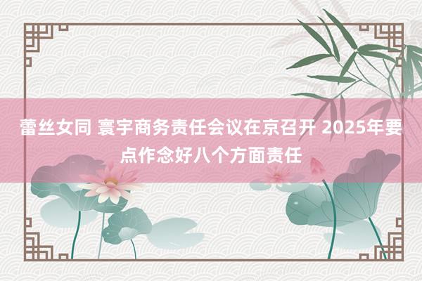 蕾丝女同 寰宇商务责任会议在京召开 2025年要点作念好八个方面责任