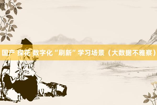 国产 探花 数字化“刷新”学习场景（大数据不雅察）