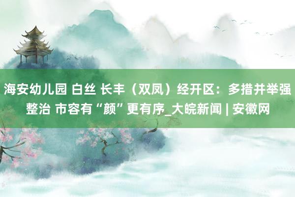 海安幼儿园 白丝 长丰（双凤）经开区：多措并举强整治 市容有“颜”更有序_大皖新闻 | 安徽网