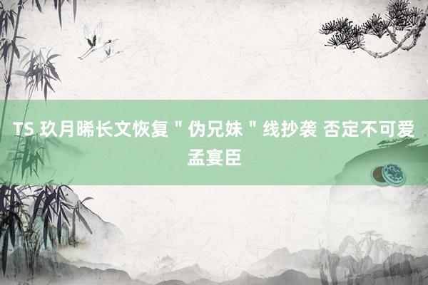 TS 玖月晞长文恢复＂伪兄妹＂线抄袭 否定不可爱孟宴臣