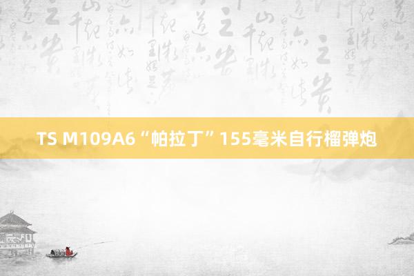 TS M109A6“帕拉丁”155毫米自行榴弹炮