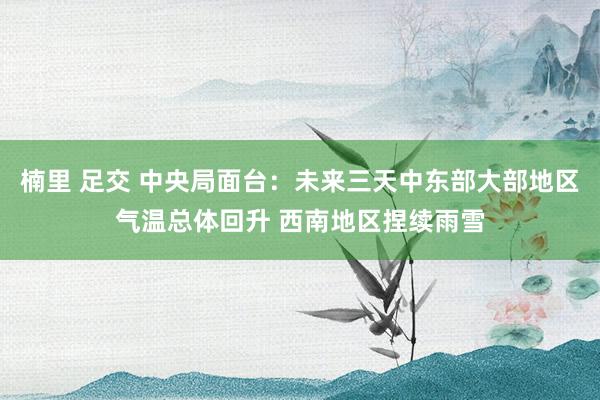 楠里 足交 中央局面台：未来三天中东部大部地区气温总体回升 西南地区捏续雨雪