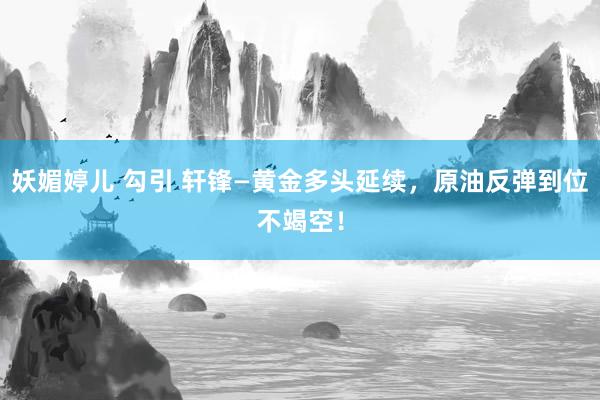 妖媚婷儿 勾引 轩锋—黄金多头延续，原油反弹到位不竭空！