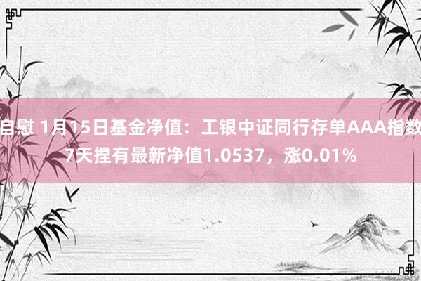 自慰 1月15日基金净值：工银中证同行存单AAA指数7天捏有最新净值1.0537，涨0.01%