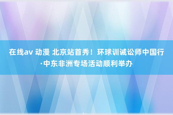 在线av 动漫 北京站首秀！环球训诫讼师中国行·中东非洲专场活动顺利举办