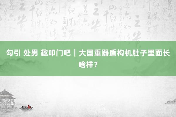 勾引 处男 趣叩门吧｜大国重器盾构机肚子里面长啥样？